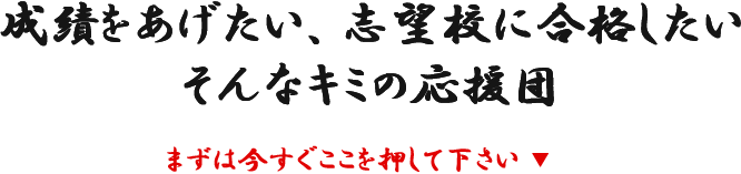 成績をあげたい、志望校に合格したい、そんなキミの応援団