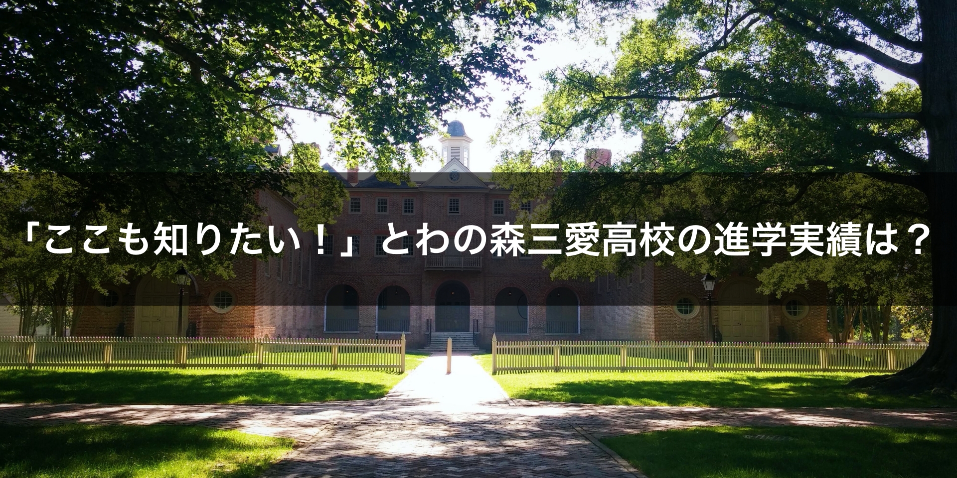 とわの森三愛高校の進学実績は？